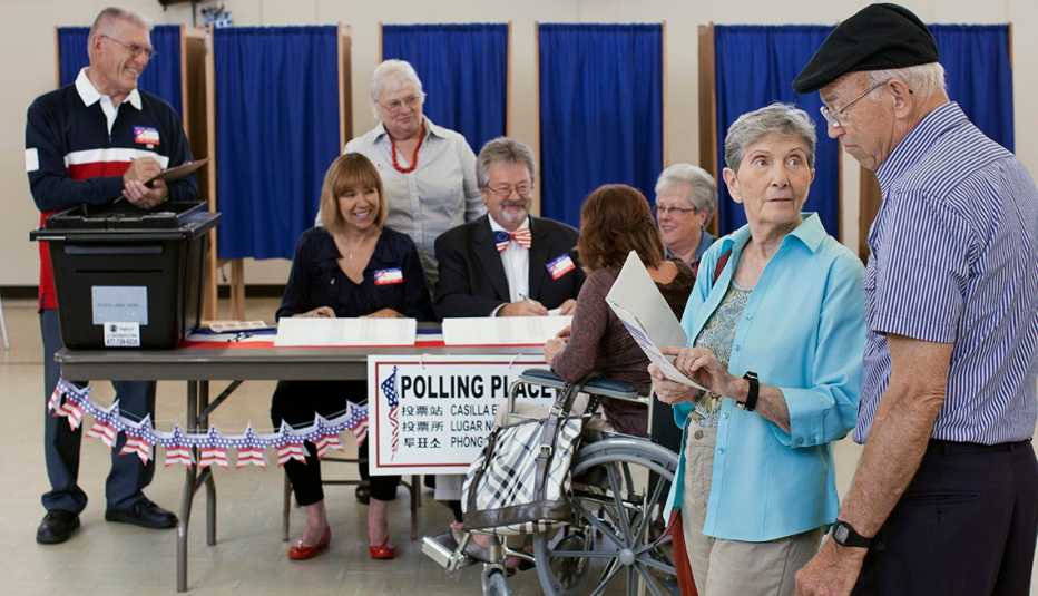 Voter casting a ballot on Election Day 2025, symbolizing support for the future of home healthcare services.